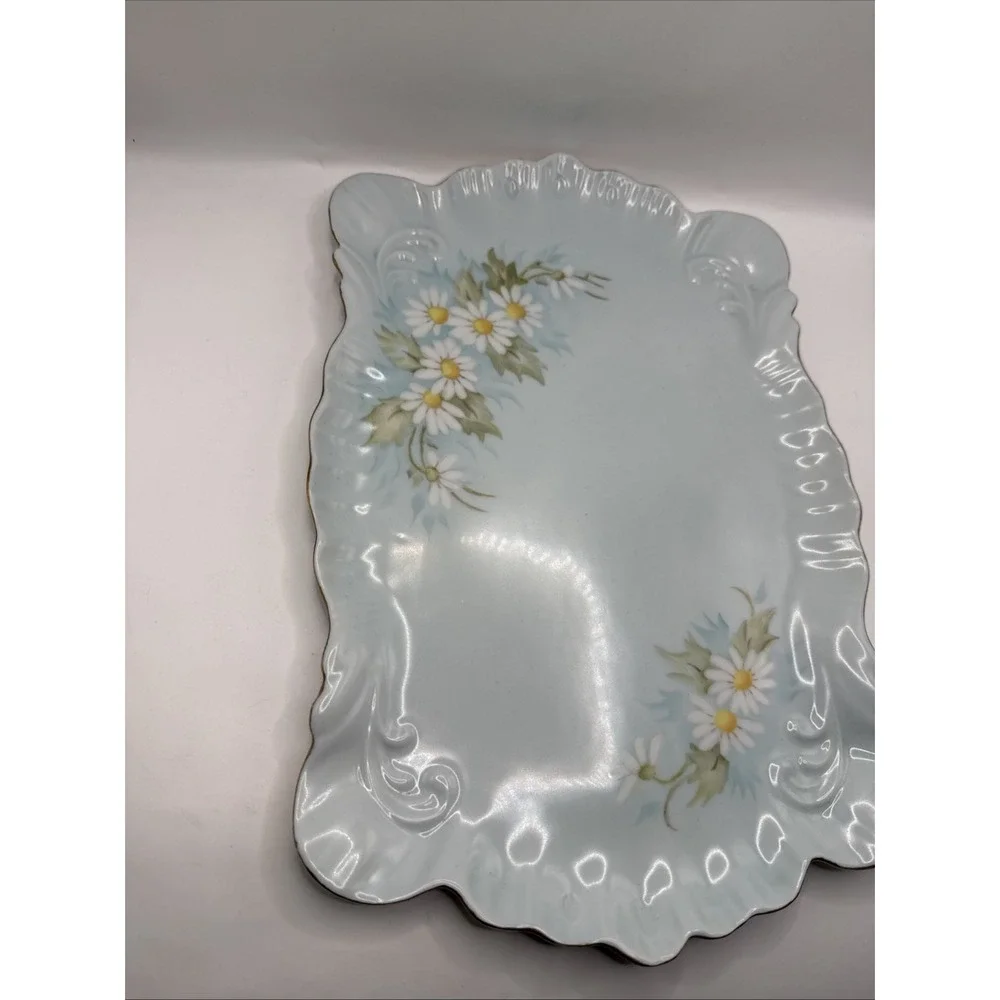 Antique Porcelain Hand Painted Signed Miriam Vanity Tray 12